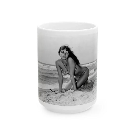 Joan Collins #452 (Vintage Female Icon) White Coffee Mug 15oz - Go Mug Yourself