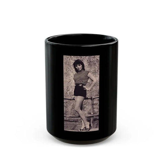 Joan Collins #455 (Vintage Female Icon) Black Coffee Mug 15oz - Go Mug Yourself