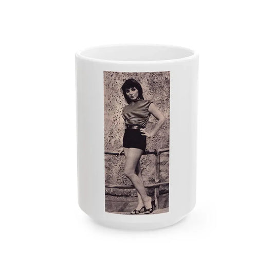 Joan Collins #455 (Vintage Female Icon) White Coffee Mug 15oz - Go Mug Yourself