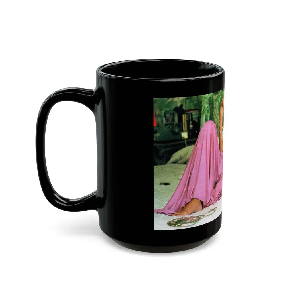 Joan Collins #457 (Vintage Female Icon) Black Coffee Mug - Go Mug Yourself