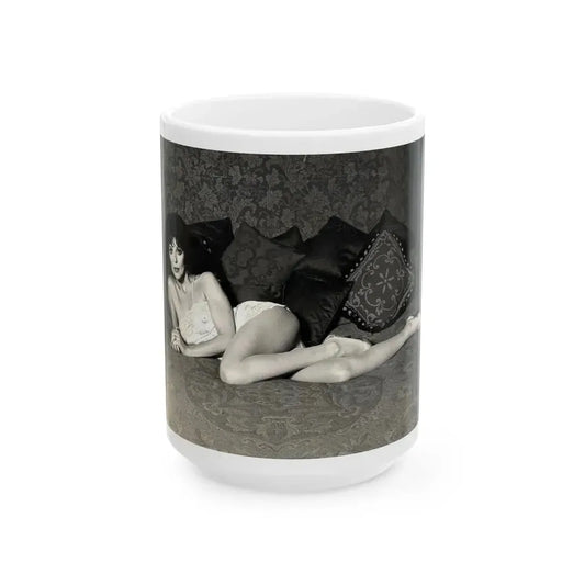 Joan Collins #459 (Vintage Female Icon) White Coffee Mug 15oz - Go Mug Yourself