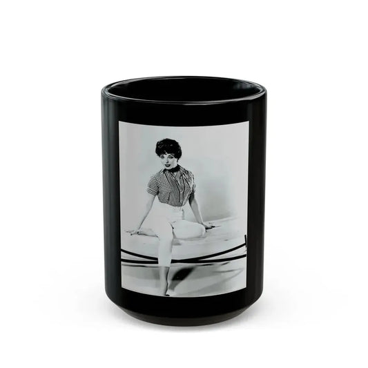 Joan Collins #463 (Vintage Female Icon) Black Coffee Mug 15oz - Go Mug Yourself
