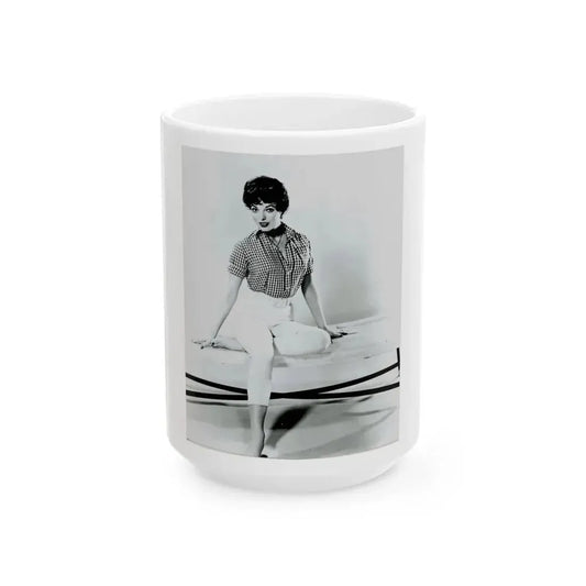 Joan Collins #463 (Vintage Female Icon) White Coffee Mug 15oz - Go Mug Yourself