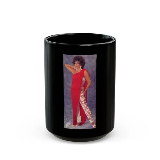 Joan Collins #464 (Vintage Female Icon) Black Coffee Mug 15oz - Go Mug Yourself