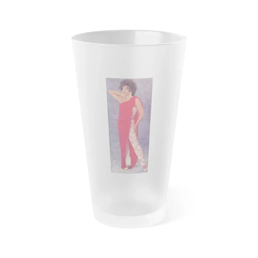 Joan Collins #464 (Vintage Female Icon) Frosted Pint Glass 16oz 16oz Frosted - Go Mug Yourself