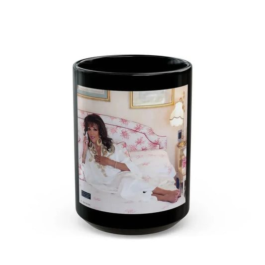 Joan Collins #467 (Vintage Female Icon) Black Coffee Mug 15oz - Go Mug Yourself
