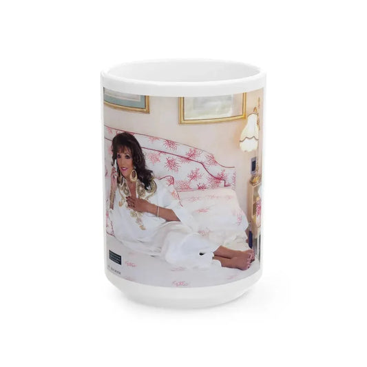 Joan Collins #467 (Vintage Female Icon) White Coffee Mug 15oz - Go Mug Yourself