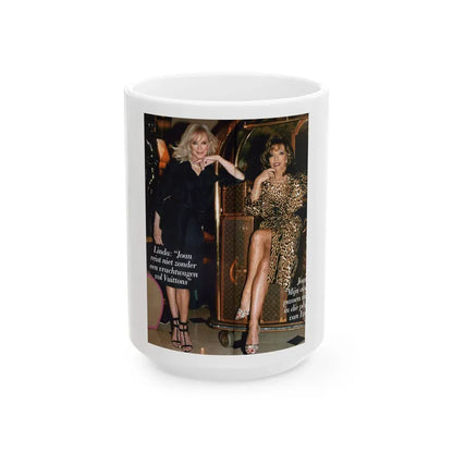 Joan Collins #468 (Vintage Female Icon) White Coffee Mug 15oz - Go Mug Yourself