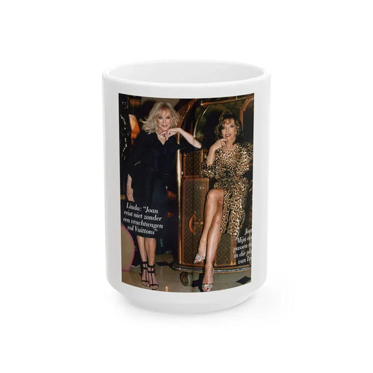 Joan Collins #468 (Vintage Female Icon) White Coffee Mug 15oz - Go Mug Yourself