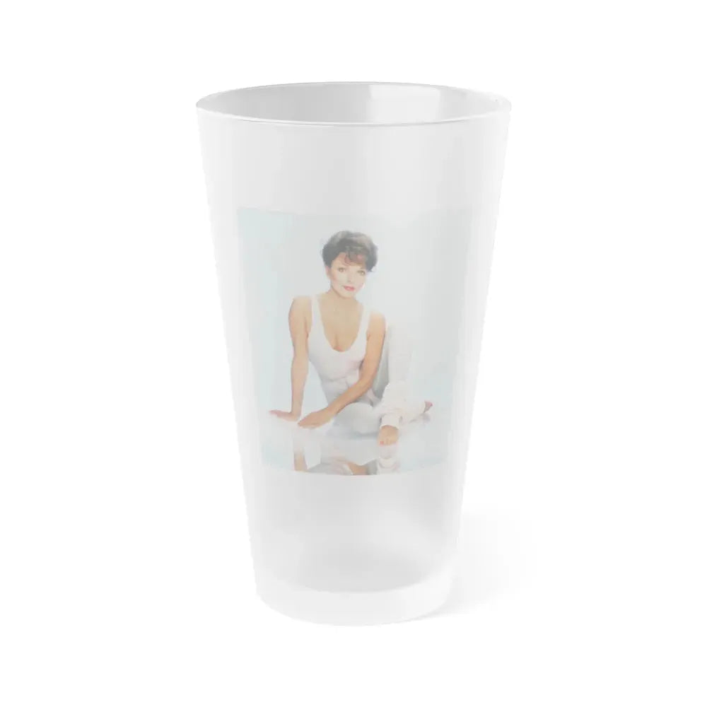 Joan Collins #469 (Vintage Female Icon) Frosted Pint Glass 16oz 16oz Frosted - Go Mug Yourself