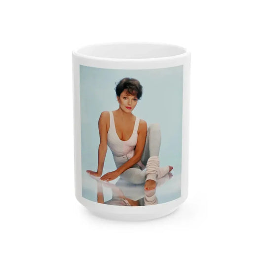 Joan Collins #469 (Vintage Female Icon) White Coffee Mug 15oz - Go Mug Yourself