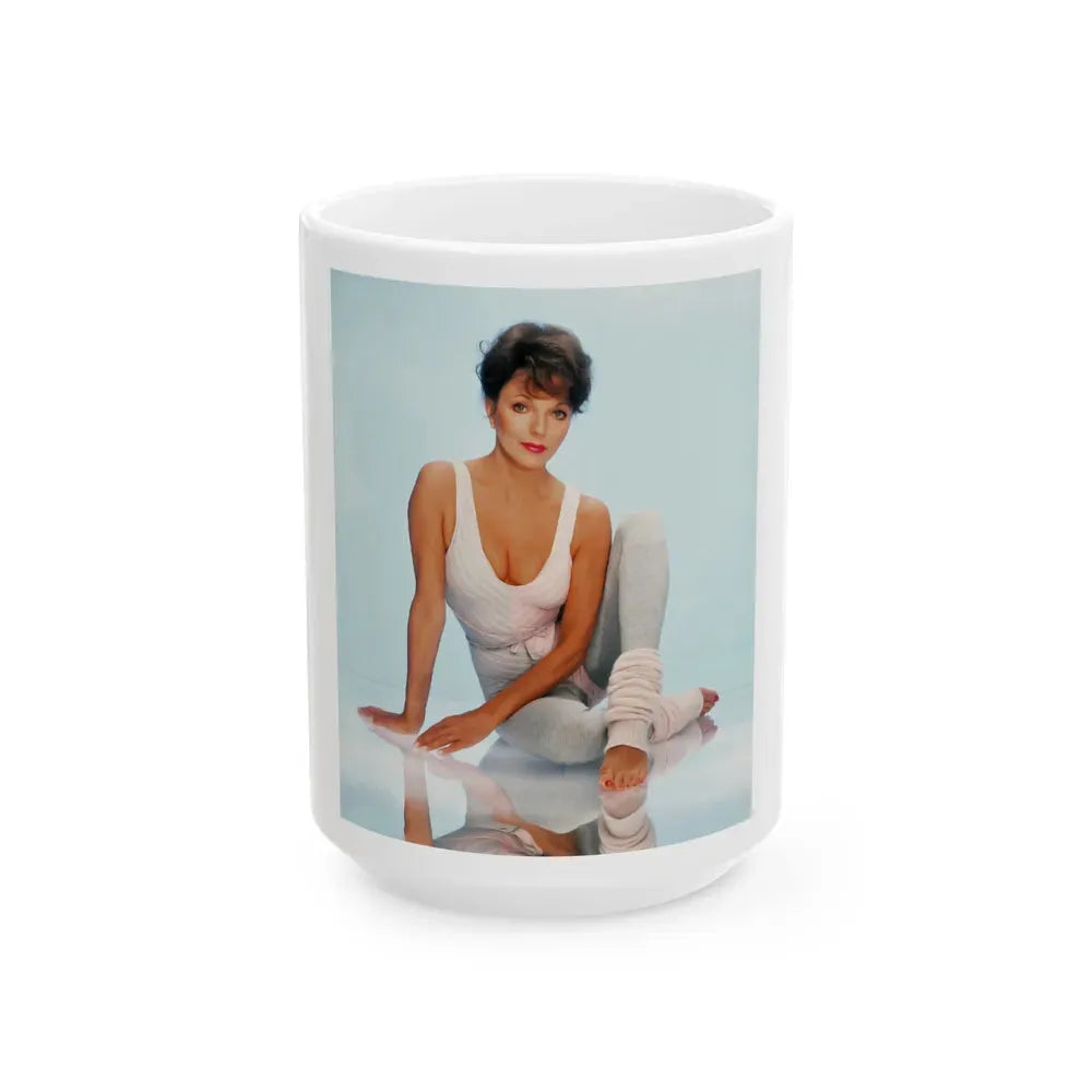 Joan Collins #469 (Vintage Female Icon) White Coffee Mug 15oz - Go Mug Yourself
