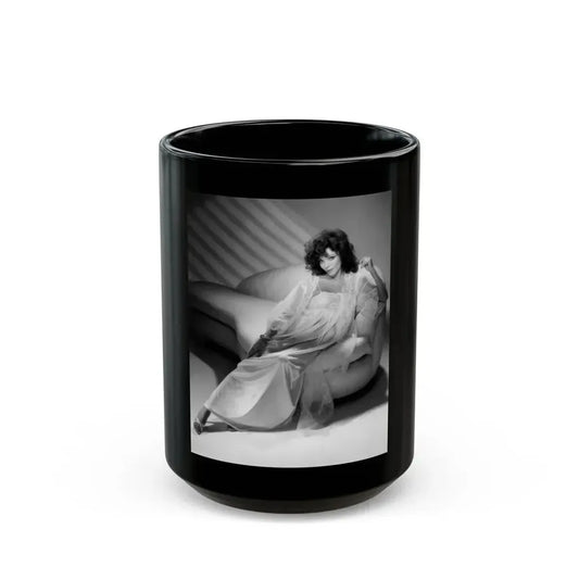 Joan Collins #470 (Vintage Female Icon) Black Coffee Mug 15oz - Go Mug Yourself