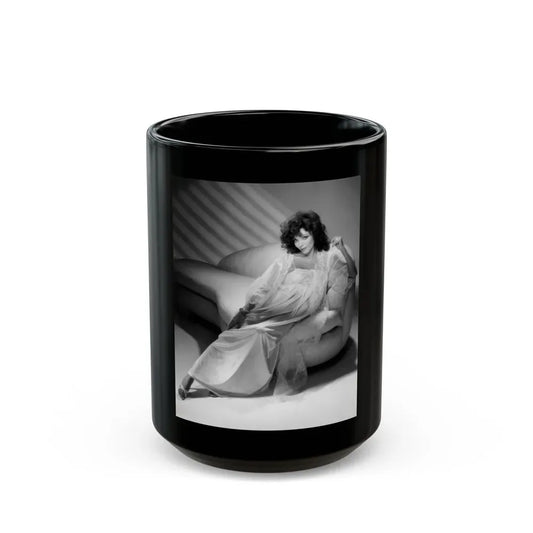 Joan Collins #470 (Vintage Female Icon) Black Coffee Mug 15oz - Go Mug Yourself