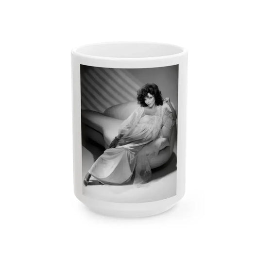 Joan Collins #470 (Vintage Female Icon) White Coffee Mug 15oz - Go Mug Yourself
