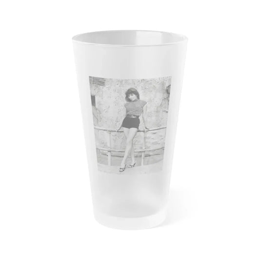 Joan Collins #471 (Vintage Female Icon) Frosted Pint Glass 16oz 16oz Frosted - Go Mug Yourself