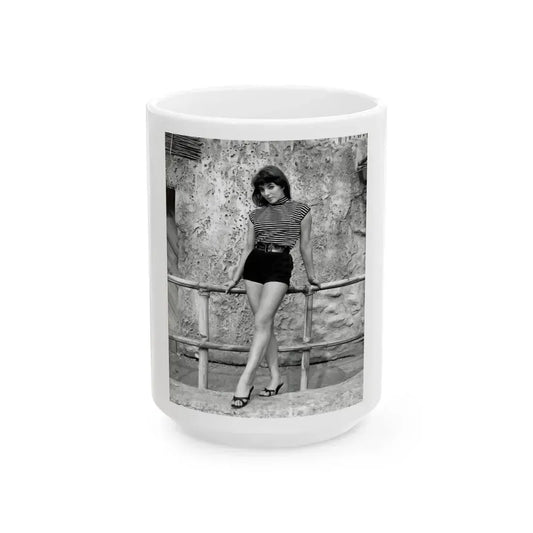 Joan Collins #471 (Vintage Female Icon) White Coffee Mug 15oz - Go Mug Yourself