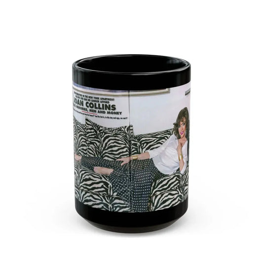 Joan Collins #472 (Vintage Female Icon) Black Coffee Mug 15oz - Go Mug Yourself