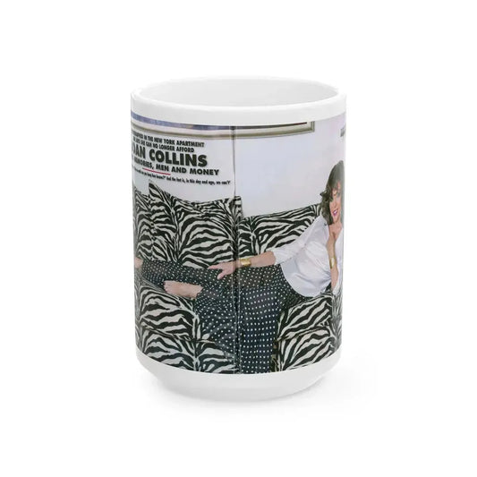 Joan Collins #472 (Vintage Female Icon) White Coffee Mug 15oz - Go Mug Yourself