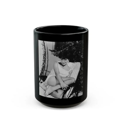 Joan Collins #477 (Vintage Female Icon) Black Coffee Mug 15oz - Go Mug Yourself