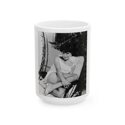 Joan Collins #477 (Vintage Female Icon) White Coffee Mug 15oz - Go Mug Yourself