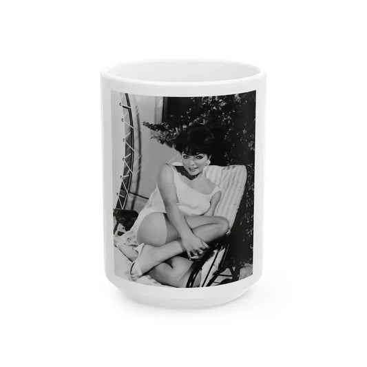 Joan Collins #477 (Vintage Female Icon) White Coffee Mug 15oz - Go Mug Yourself
