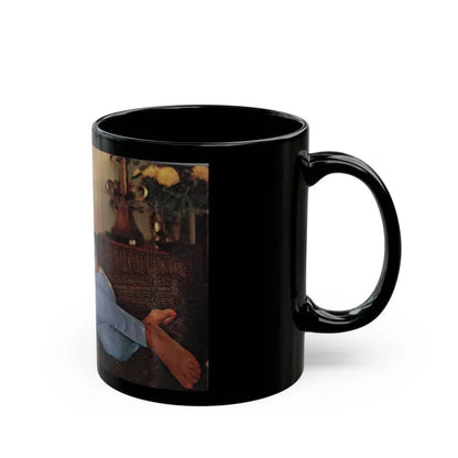 Joan Collins #478 (Vintage Female Icon) Black Coffee Mug - Go Mug Yourself