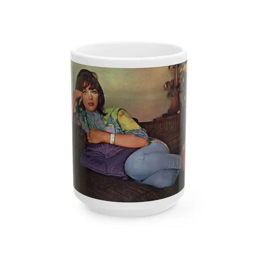Joan Collins #478 (Vintage Female Icon) White Coffee Mug 15oz - Go Mug Yourself