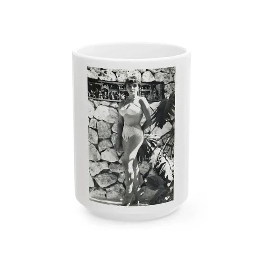 Joan Collins #479 (Vintage Female Icon) White Coffee Mug 15oz - Go Mug Yourself