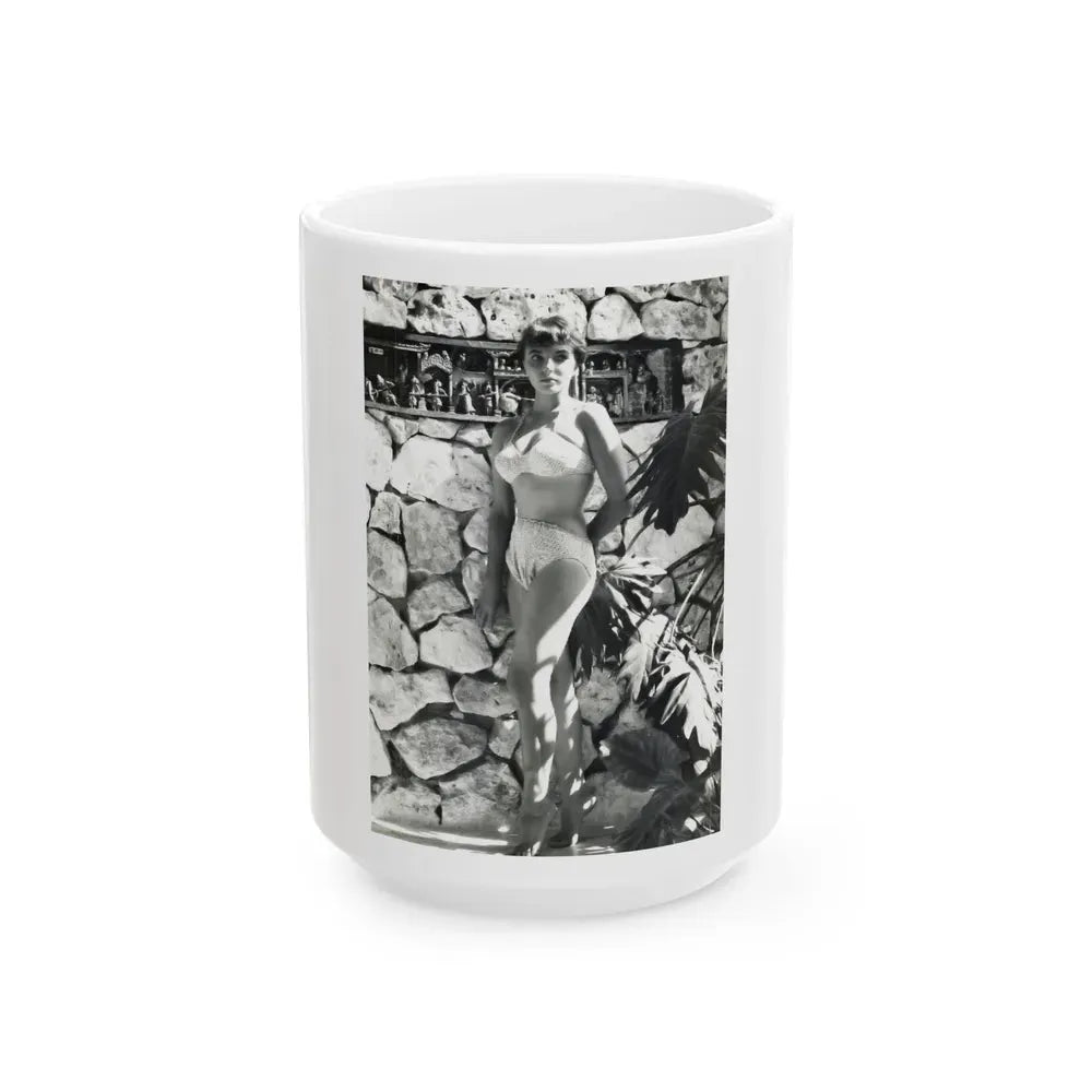 Joan Collins #479 (Vintage Female Icon) White Coffee Mug 15oz - Go Mug Yourself