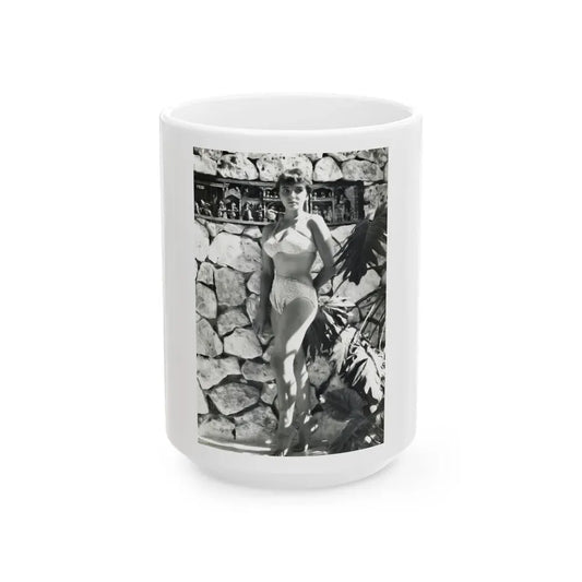 Joan Collins #479 (Vintage Female Icon) White Coffee Mug 15oz - Go Mug Yourself