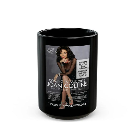 Joan Collins #487 (Vintage Female Icon) Black Coffee Mug 15oz - Go Mug Yourself