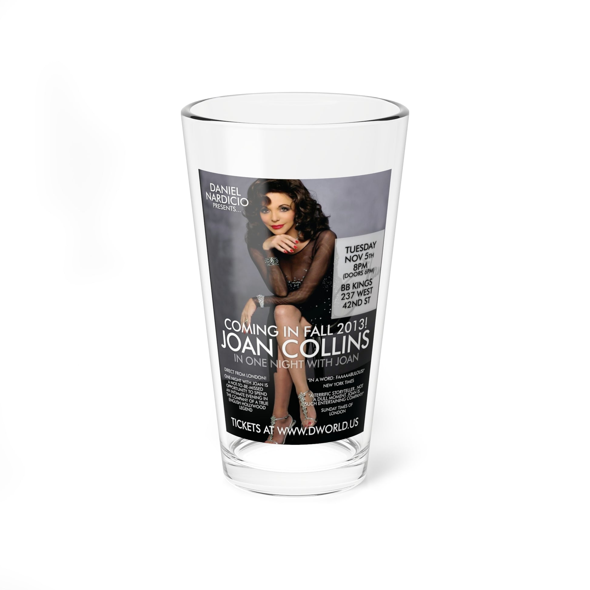 Joan Collins #487 (Vintage Female Icon) Pint Glass 16oz-16oz-Go Mug Yourself