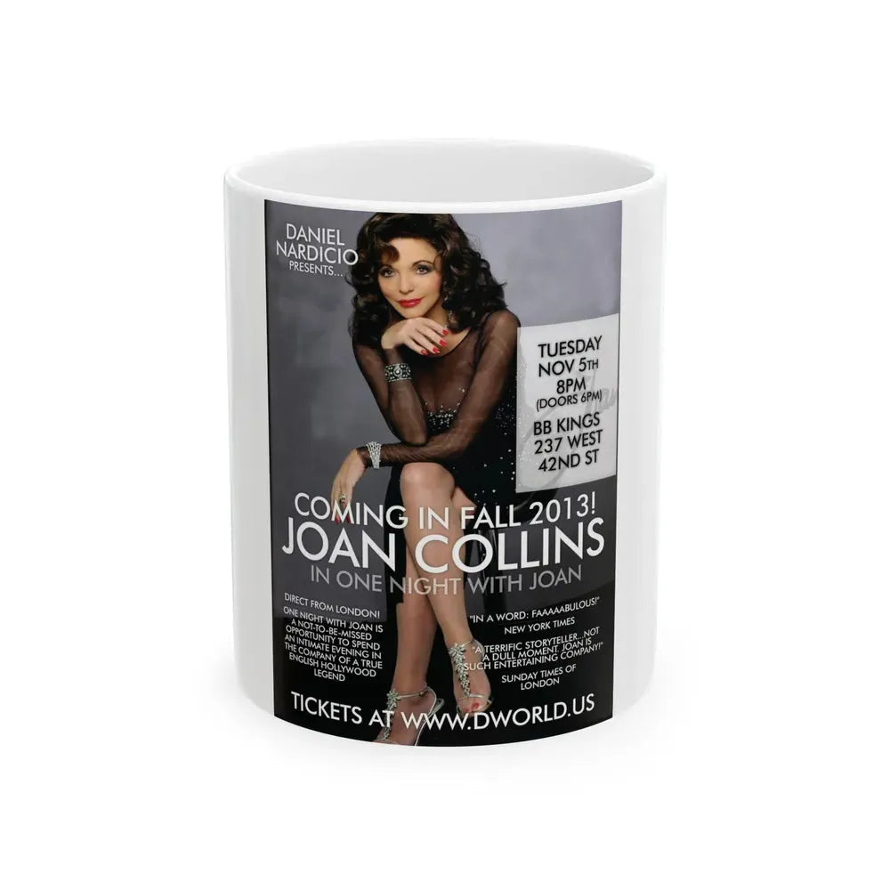 Joan Collins #487 (Vintage Female Icon) White Coffee Mug 11oz - Go Mug Yourself