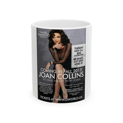 Joan Collins #487 (Vintage Female Icon) White Coffee Mug 11oz - Go Mug Yourself
