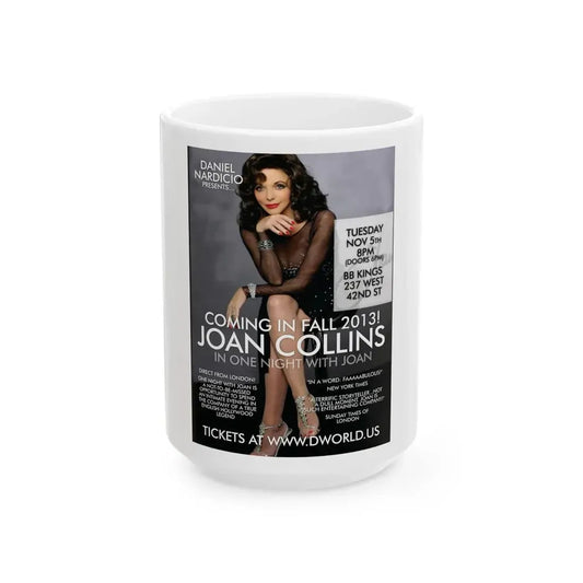 Joan Collins #487 (Vintage Female Icon) White Coffee Mug 15oz - Go Mug Yourself