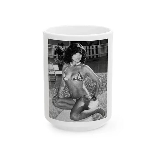 Joan Collins #491 (Vintage Female Icon) White Coffee Mug 15oz - Go Mug Yourself