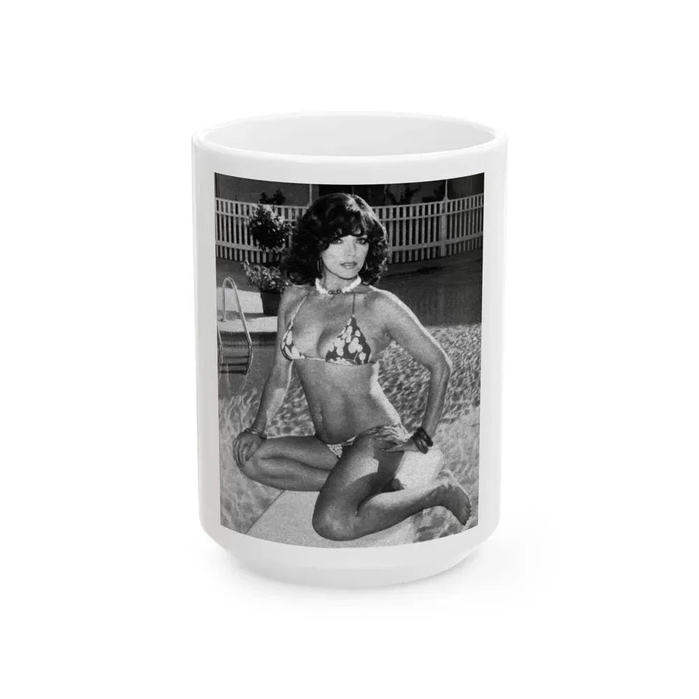 Joan Collins #491 (Vintage Female Icon) White Coffee Mug 15oz - Go Mug Yourself