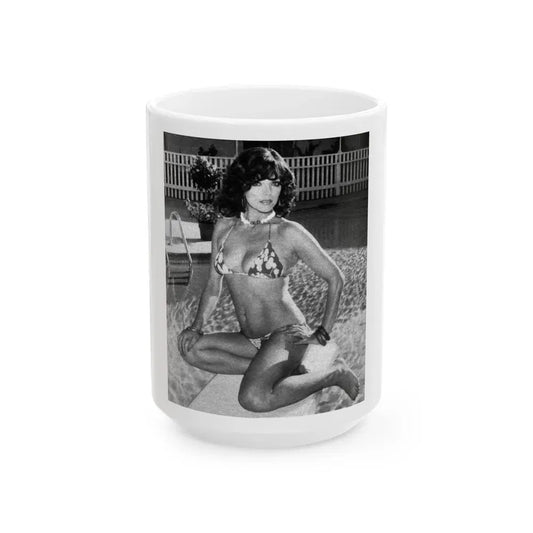 Joan Collins #491 (Vintage Female Icon) White Coffee Mug 15oz - Go Mug Yourself