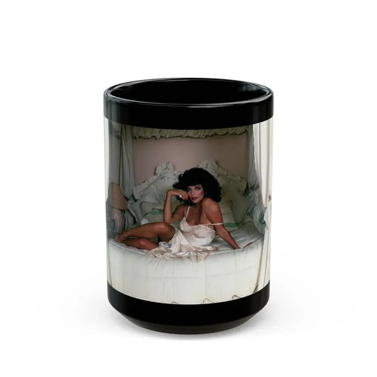 Joan Collins #492 (Vintage Female Icon) Black Coffee Mug 15oz - Go Mug Yourself