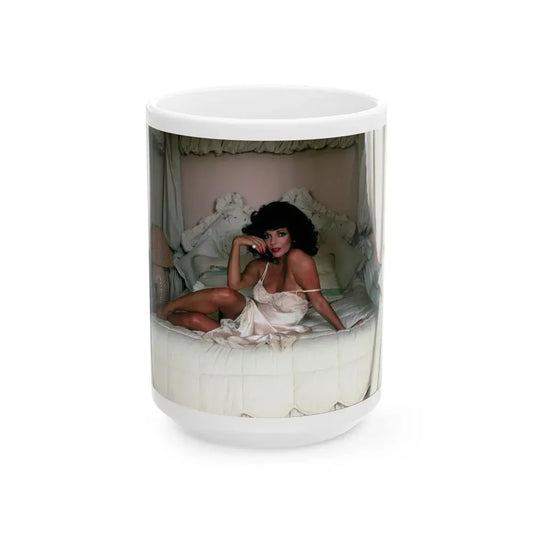 Joan Collins #492 (Vintage Female Icon) White Coffee Mug 15oz - Go Mug Yourself