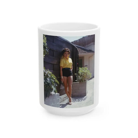 Joan Collins #495 (Vintage Female Icon) White Coffee Mug 15oz - Go Mug Yourself
