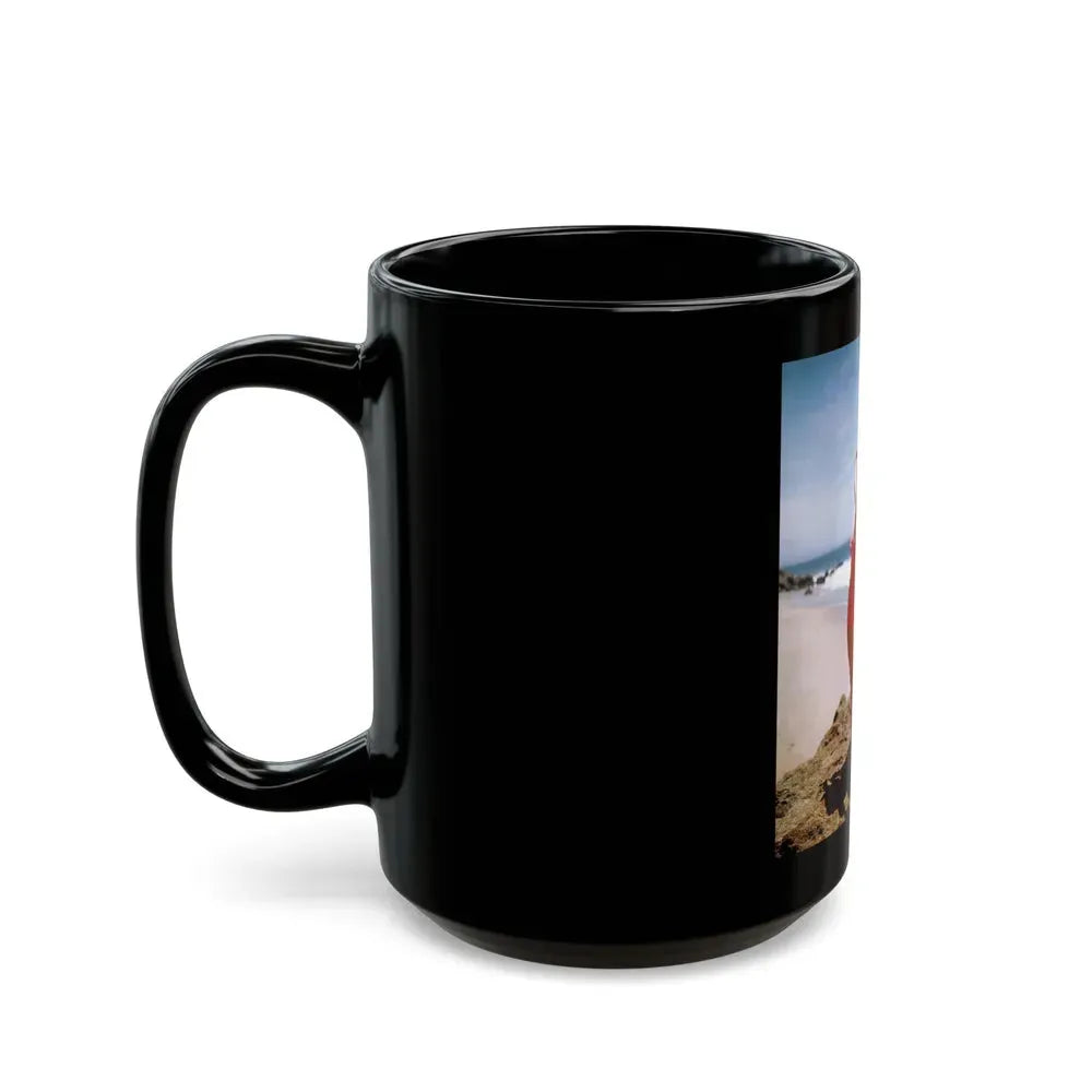 Joan Collins #496 (Vintage Female Icon) Black Coffee Mug - Go Mug Yourself