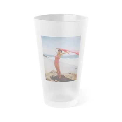 Joan Collins #496 (Vintage Female Icon) Frosted Pint Glass 16oz 16oz Frosted - Go Mug Yourself