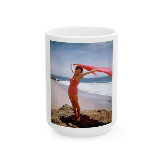 Joan Collins #496 (Vintage Female Icon) White Coffee Mug 15oz - Go Mug Yourself
