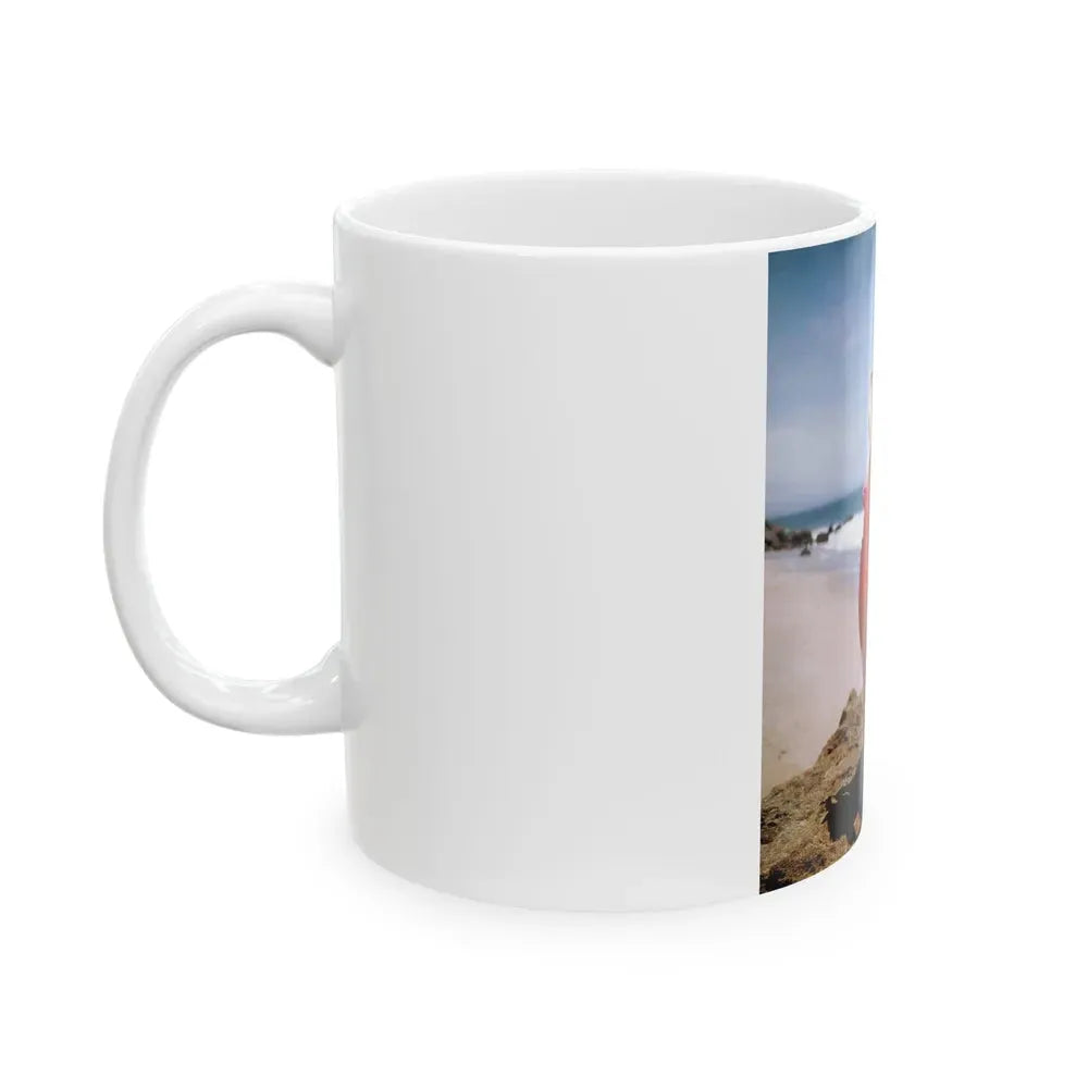 Joan Collins #496 (Vintage Female Icon) White Coffee Mug - Go Mug Yourself
