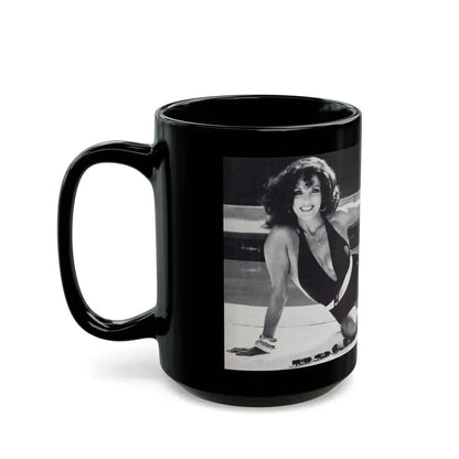 Joan Collins #497 (Vintage Female Icon) Black Coffee Mug - Go Mug Yourself