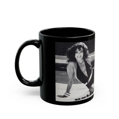 Joan Collins #497 (Vintage Female Icon) Black Coffee Mug - Go Mug Yourself