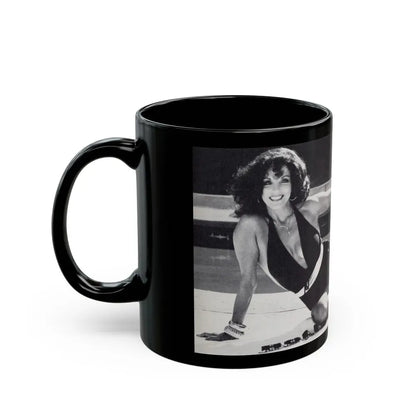 Joan Collins #497 (Vintage Female Icon) Black Coffee Mug - Go Mug Yourself