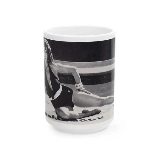Joan Collins #497 (Vintage Female Icon) White Coffee Mug 15oz - Go Mug Yourself